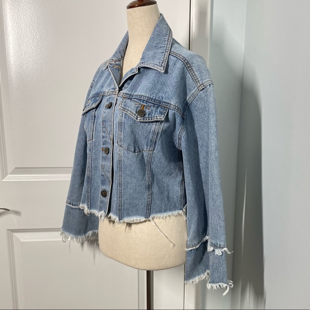 Unpublished Washed Cut Off Denim Jacket - Picture 8 of 11